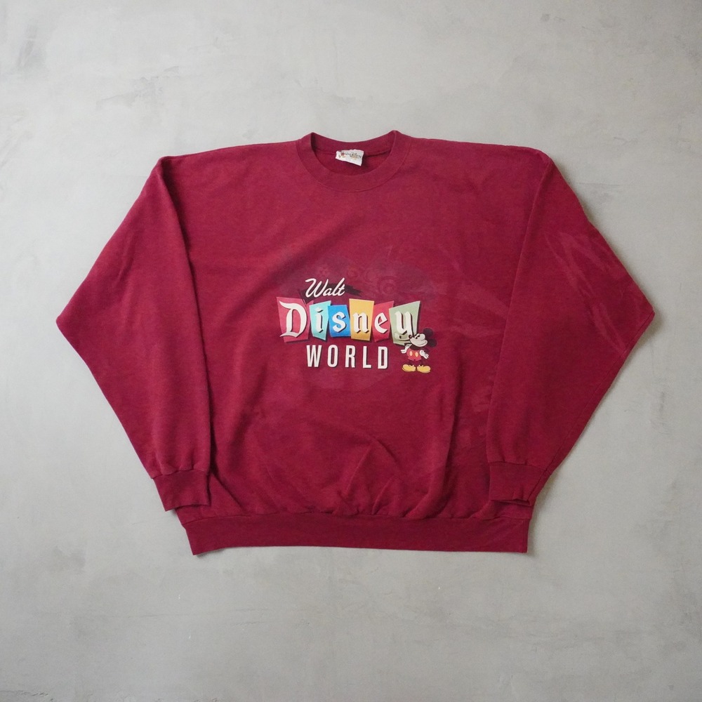 Vintage Walt Disney World Mickey Mouse Sweatshirt XXL Mens Red 90s Pullover